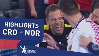 Highlights  Croatia vs Norway  Mens EHF EURO 2018 [upl. by Maroj398]