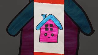 How to Draw Beautiful Home 🏡 Coloring and Painting for Kids home shorts [upl. by Einahpit]