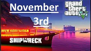 GTA V Online Shipwreck Location For November 03 2024 [upl. by Adnamor]