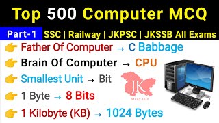 Computer Important Questions  Computer MCQS  Computer Questions  JKSSB Computer MCQS [upl. by Aiasi]