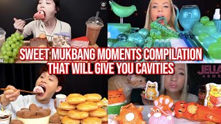 SWEET mukbang moments that will give you CAVITIES compilation [upl. by Chrisy]