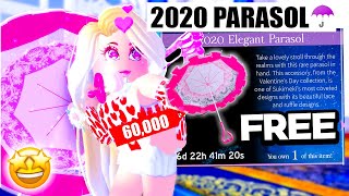 💘 How To Get The 2020 Elegant Parasol FOR FREE ☂️ GIVEAWAY Roblox Royale High [upl. by Gnilrac]