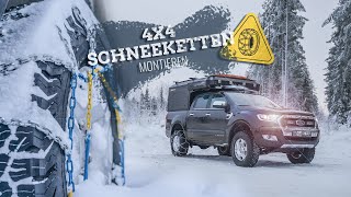 OFFROAD 4x4 SCHNEEKETTEN montieren  TIPPS amp TRICKS  So kommst du ÜBERALL durch 🚔🇸🇪 WINTERCAMPING [upl. by Meli]