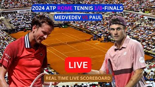 Daniil Medvedev Vs Tommy Paul LIVE Score UPDATE Today Tennis 2024 ATP Rome 18Finals May 14 2024 [upl. by Yenial]