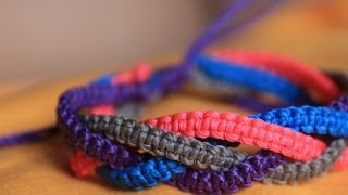 como hacer una pulsera macrame multicolor trenzada [upl. by Nwahsak]