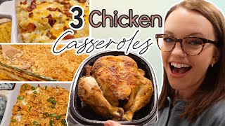 3 EASY CASSEROLES USING ROTISSERIE CHICKEN  RECIPES FOR ROTISSERIE CHICKEN [upl. by Lizbeth]