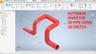 3D Pipe Modelling Tutorial in Autodesk Inventor 2025 [upl. by Brigg489]