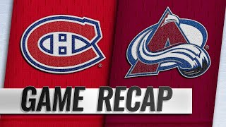 Rantanen Landeskog lead Avalanche past Canadiens [upl. by Radec]