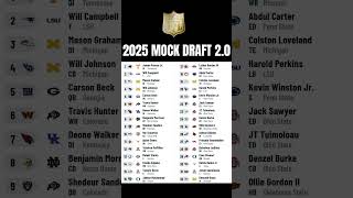 2025 MOCK DRAT 20 nfldraft footballshorts collegefootball [upl. by Anevad]