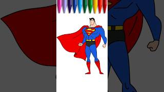 How to draw Superman from DC comics for kids  DrawColor dc superman drawing superhero painting [upl. by Cohe]