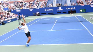 Daniil Medvedev amp Alexander Zverev Practice Court Level View  USO 2024 [upl. by Phila]