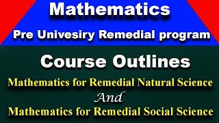 Mathematics for Pre University Remedial Program Course Outlines [upl. by Nuahsed]