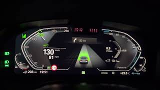 BMW G30 545E hybrid instant fuel consumption 130 kmh [upl. by Elleunamme]