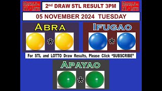 STL 2ND Draw 3PM Result STL Abra STL Ifugao STL Apayao 05 November 2024 TUESDAY [upl. by Hseham147]