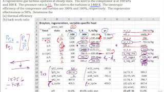 Calc Regenerative Brayton Cycle [upl. by Meikah]