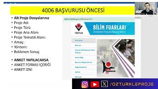 TÜBİTAK 4006 BİLİM FUARI BAŞVURUSU NASIL YAPILIR [upl. by Nahtaneoj]