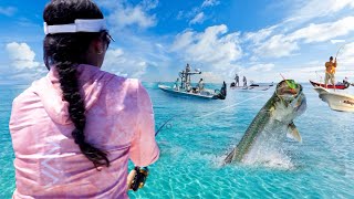 THE MOST OVERFISHED spot in the WORLD  HUGE TARPON [upl. by Anehc]