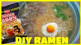 DIY NISSIN RAMEN I EASY AND AFFORDABLE RAMEN I NISSIN SEAFOOD RAMEN [upl. by Enibas]