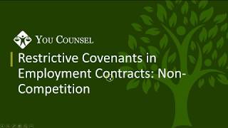 Restrictive Covenants in Employment Contracts  NonCompetition [upl. by Sternberg]