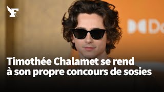 Timothée Chalamet se rend à son propre concours de sosies [upl. by Daggna298]