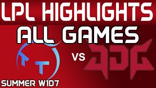 TT vs JDG Highlights ALL GAMES LPL Summer 2024 TT Gaming vs JD Gaming by Onivia [upl. by Nob234]