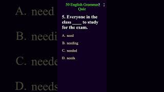 English Grammar Quiz part2 grammarquiz grammartest english [upl. by Stclair]