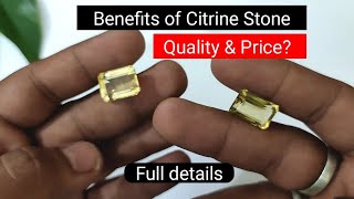 Citrine sunaila Stone price and benefits  Full details of Citrine Stone [upl. by Ahcatan]