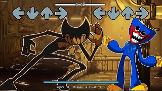 Huggy Wuggy Vs Indie Cross Bendy Last Reel  Poppy Playtime x FNF Mod  Poppy VS Bendy ink Machine [upl. by Asset]