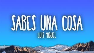 Luis Miguel  Sabes Una Cosa [upl. by Ordnaxela]