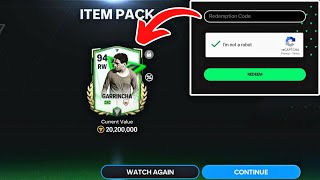 How to Redeem Code in FC Mobile 🤔 Free 94 OVR Garrincha 🔥 [upl. by Sachiko131]