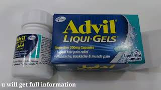 Advil liqui gels for pain uses and sideeffects review Medic Health [upl. by Geilich]