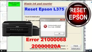 Error 2000020A Epson L375  L475 [upl. by Arleyne360]