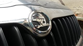 How to replace old green Skoda badges with the new silver ones on Octavia 2 Facelift [upl. by Farnham]