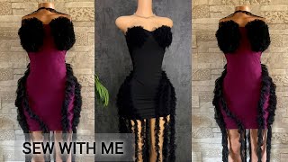 How to CUT AND SEW A CORSET DRESS WITH YOKE Beginner Friendly Tutorial on Corset Sewing [upl. by Collbaith]