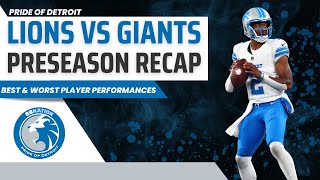 Best amp Worst Performances Detroit Lions vs NY Giants Recap [upl. by Yirinec30]