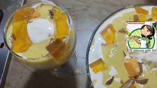 Mango trifle Delight recipe  by Life passion with AH  Homemade sweet dish mango trifle [upl. by Vtehsta873]