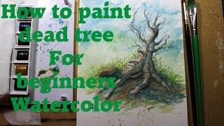 How to paint dead tree For beginners in WatercolorSimple Easy [upl. by Ahsinal]