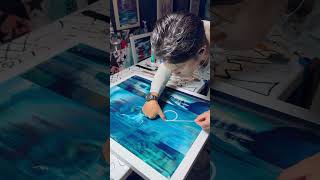 Abstract painting Process amp Reveal🦴💙🎨Acrylic on Canvas artprocess painting art abstractart [upl. by Ettenot]