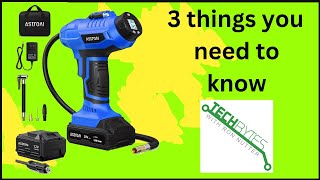 3 things you need to know about the AstroAI Cordless Tire Inflator Air Compressor 20V [upl. by Aicatsanna]