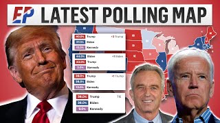 2024 Presidential Map Based on Latest Polls  Biden v Trump v RFK Jr [upl. by Attebasile978]