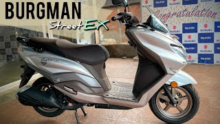 2024 Suzuki Burgman 125 Top Model🔥  Burgman 125 matte silver colour new model  Harsh verma [upl. by Arihk]