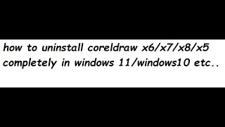 how to uninstall coreldraw completely in windows 11 [upl. by Gnuj578]