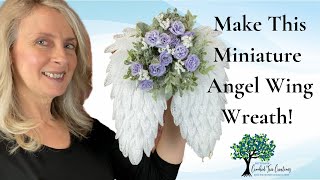 How to Make a Mini Angel Wing Wreath for a grave wreath attachment or Christmas tree topper [upl. by Anirbac256]