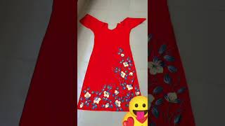 Hand print kameez lal হ্যান্ড প্রিন্ট কামিজ foryou viralvideo [upl. by Ridley774]