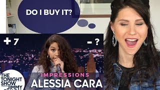 Stage Performance coach reacts to Alessia Cara IMPRESSIONS  The tonight show Jimmy Fallon [upl. by Ahsoj]