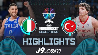 Italy 🇮🇹 vs Turkiye 🇹🇷  J9 Highlights  FIBA EuroBasket 2025 Qualifiers [upl. by Rufford433]