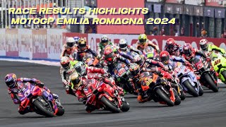 race motogp emilia romagna 2024 Marquez podium Pecco CRash [upl. by Bluh183]