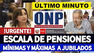 ONP ESCALAS DE PENSIONES MÍNIMAS y MÁXIMAS PARA JUBILADOS ONP COMUNICADO URGENTE [upl. by Aynodal]