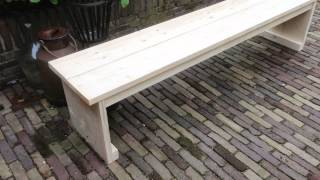 Eettafel bank  tuinbank van nieuw steigerhout [upl. by Witty]