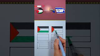 Palestine 🇵🇸 and Israel 🇮🇱 flag Drawing countryballs palestine israel drawing [upl. by Alenairam]